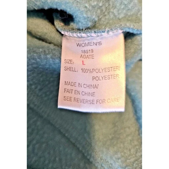 Size L WOOLRICH Green Fleece Vest Zip Up Pockets Womens - Picture 4 of 4